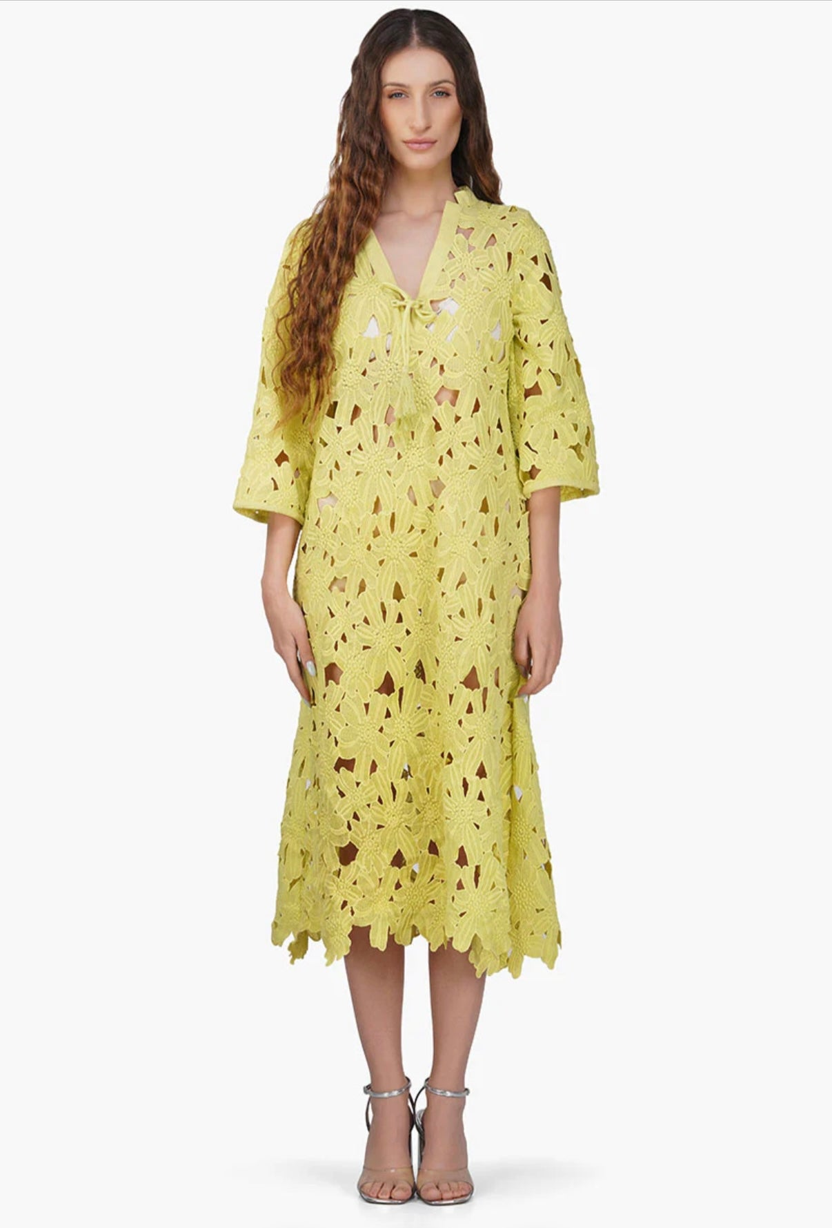 Neon Floral Lace Cover Up Dress – Electric Melon