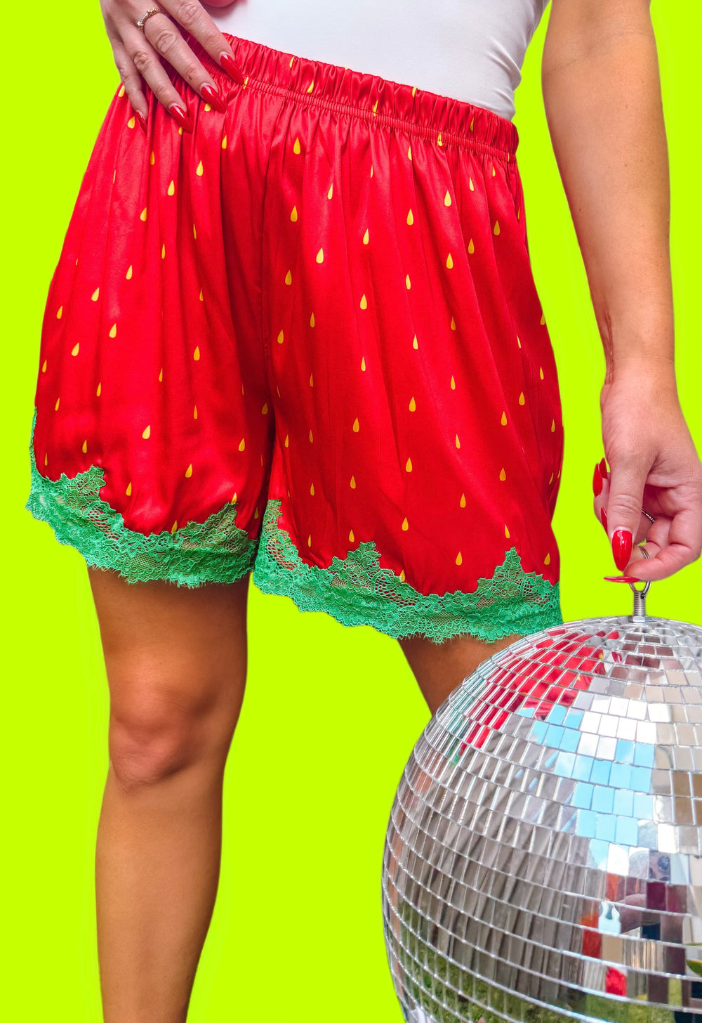Sweet Cheeks Strawberry Lace Shorties