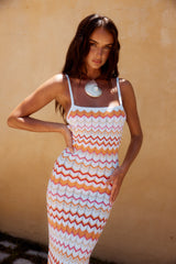 Albie Maxi Dress - Orange Multi