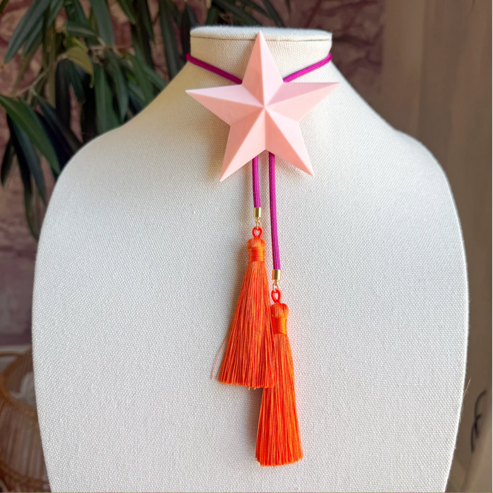 Lone Star Bolo Blush Pink with Hot Pink & Orange