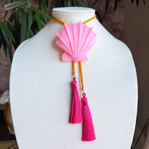Shell Bolo Stardust Pink with Golden Yellow & Fuchsia