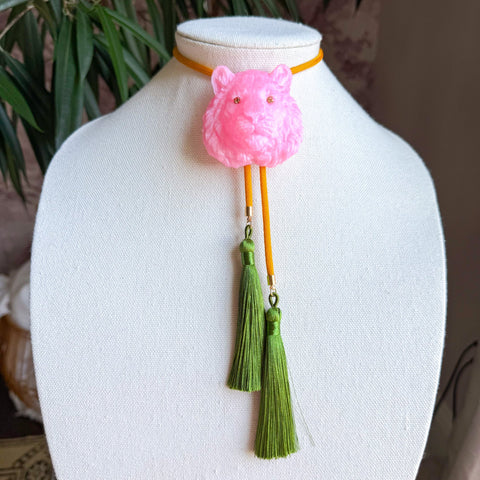 Tiger Bolo Stardust Pink with Golden Yellow & Olive