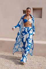 Blue Floral Hope And Harmony Maxi Duster Coverup Coat