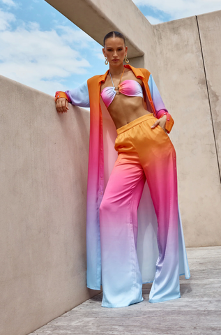 Orange Ombre Hope and Harmony Maxi Duster Coverup Coat