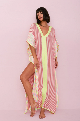 Contrast Striped Thobe Kaftan
