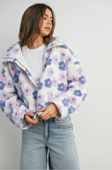Floral Zip-Front Jacket - Lavender Multi