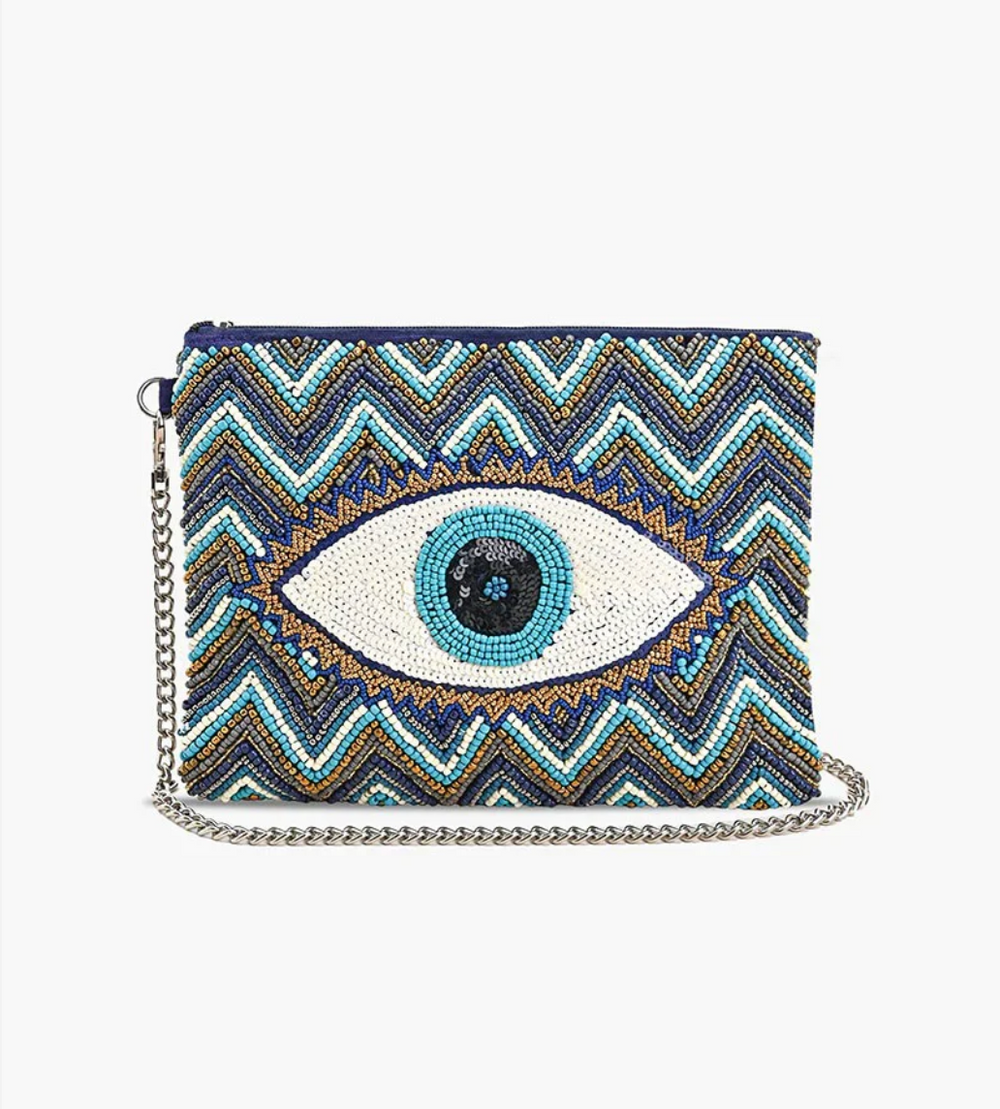 Grecian Nights Evil Eye Clutch