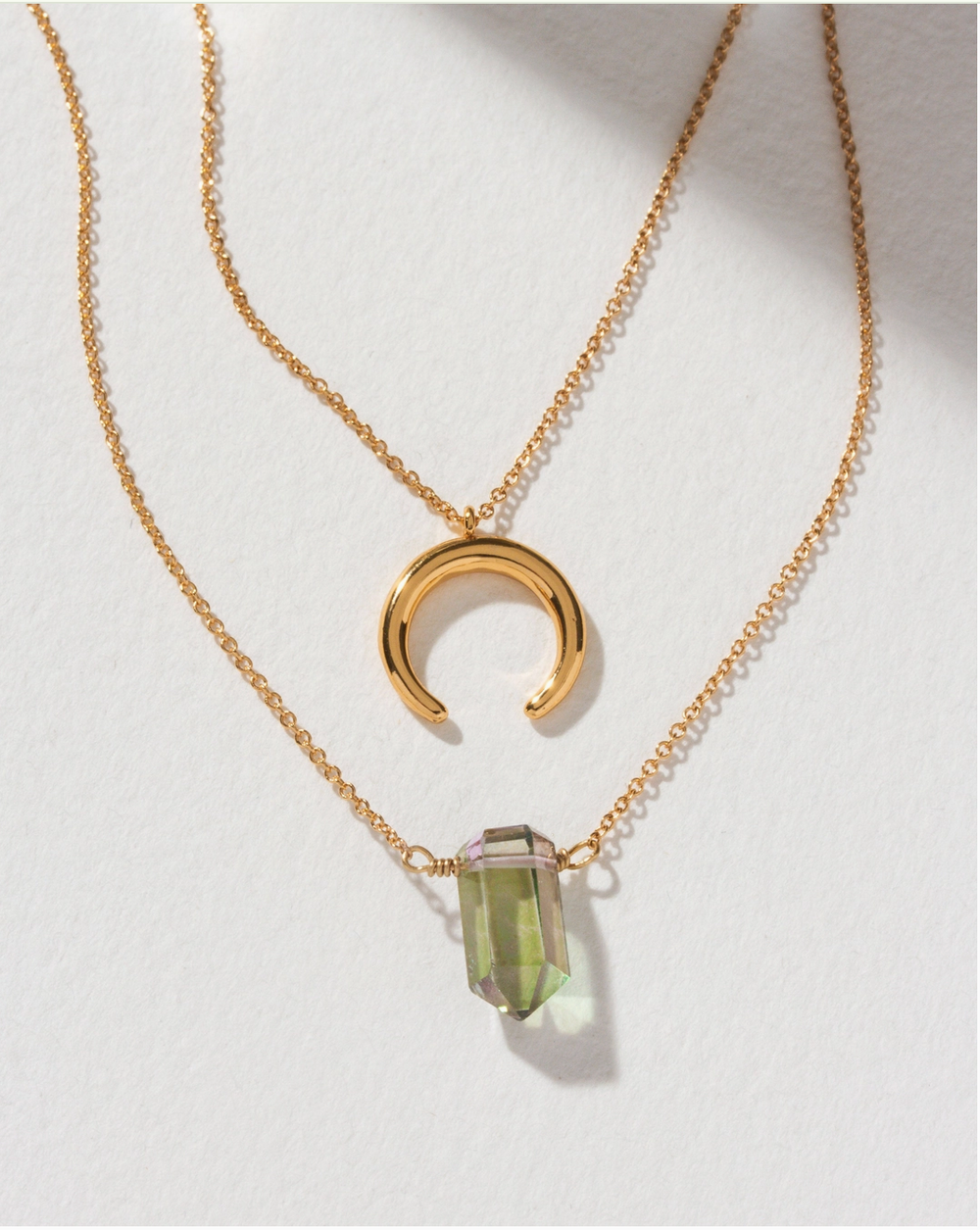 Gemstone Point Necklace Set- Mystic Quartz