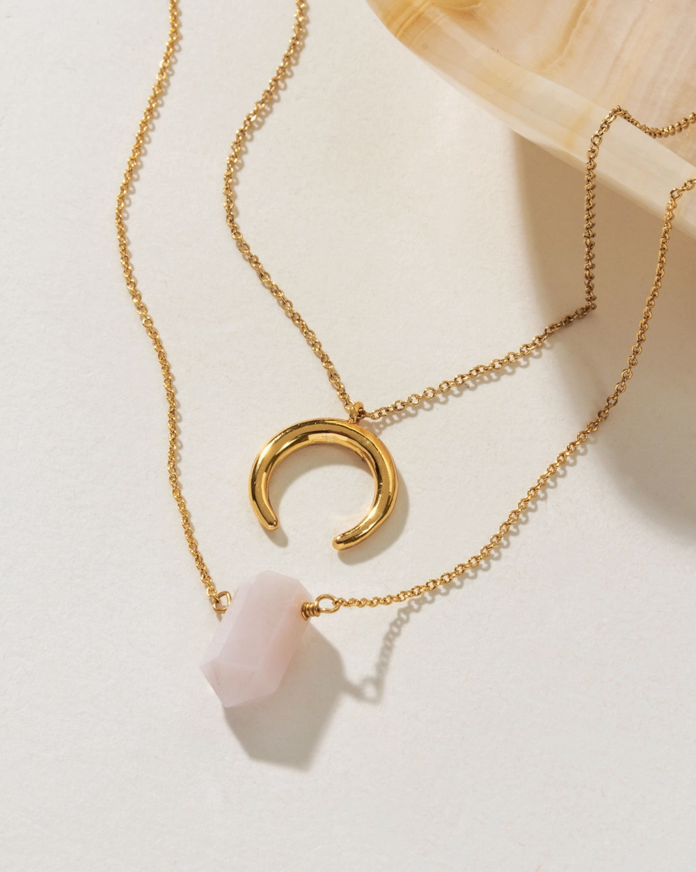 Gemstone Point Necklace Set- Peruvian Opal
