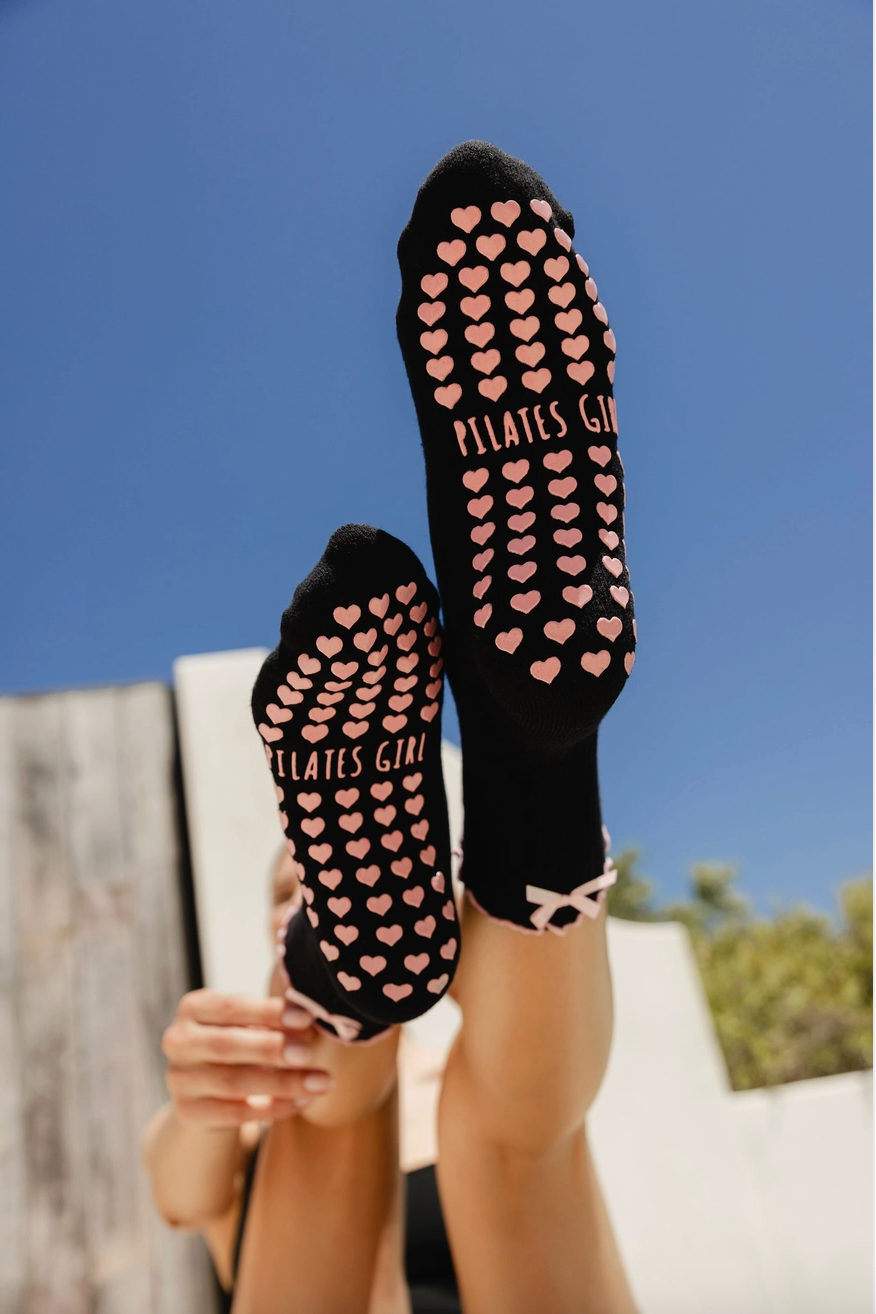 Pilates Girl Bow Grip Socks