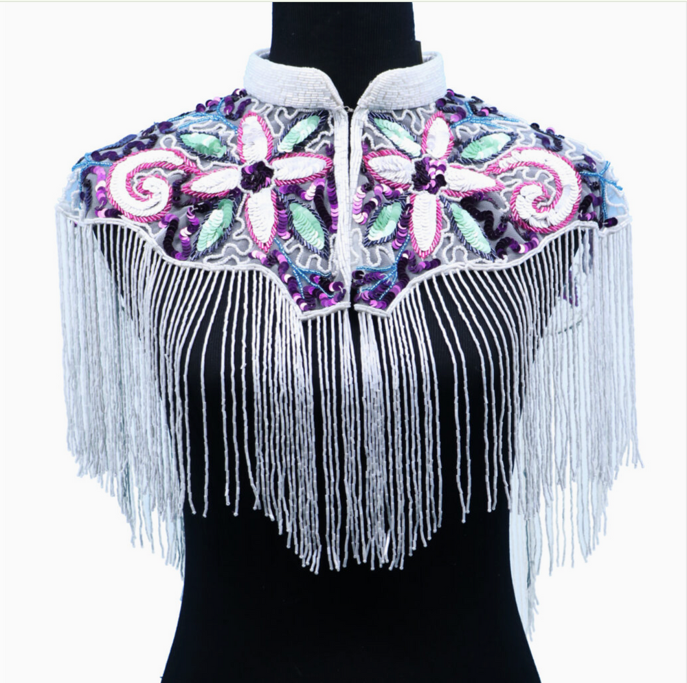 Floral Fringe Capelet