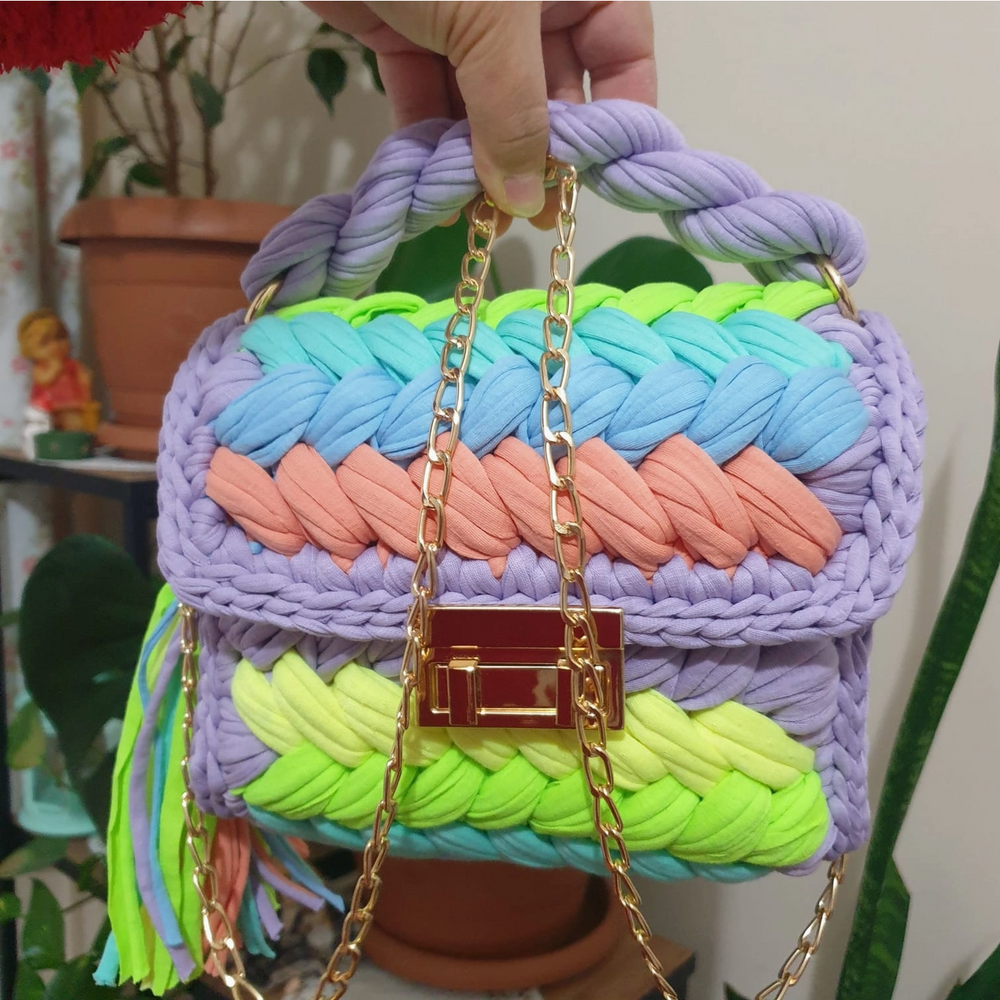 Rope Crochet Purse - Pastel