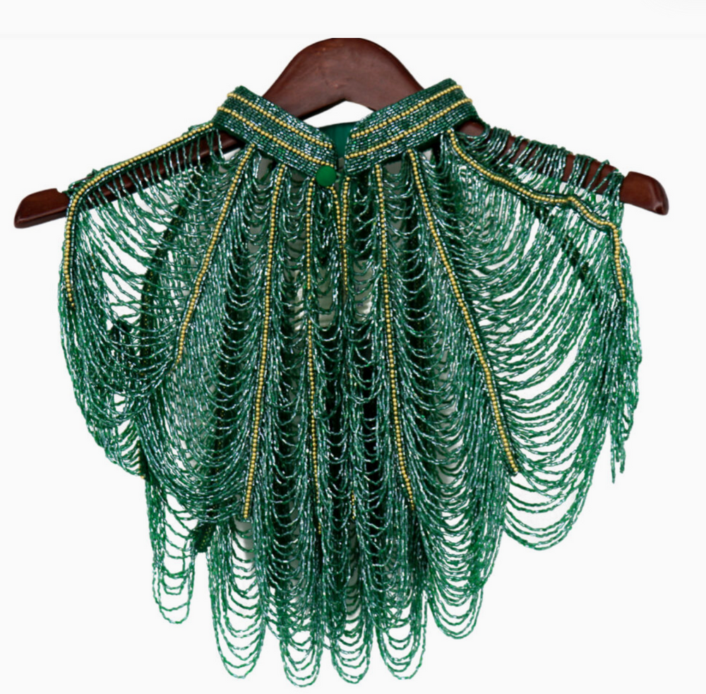 Green Scalloped Capelet