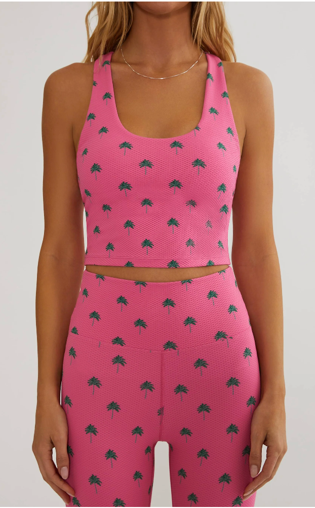 Yara Top - Flamingo Fronds (Waffle Fabric)
