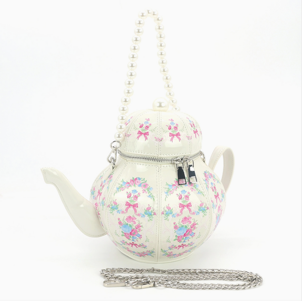 I'm A Little Teapot Purse - White
