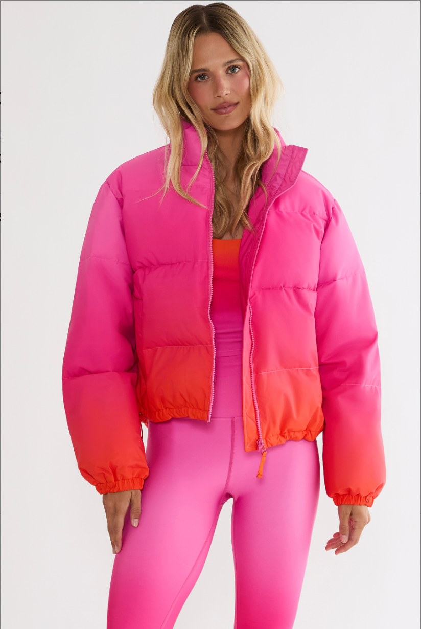 JoJo Puffer Jacket - Ombre Sunset Rush
