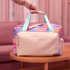 Happy Checkered Duffle Bag - Multicolor